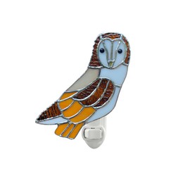 CHEZBABY Stained Glass Night Light Plug into Wall Accent Nightlight Lamp Decorative for Hallway Bedroom Kitchen Home Decor(Barn owl)