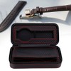 Portable 2Slots Carbon Fiber Leather Watch Storage Box Case Wristwatch