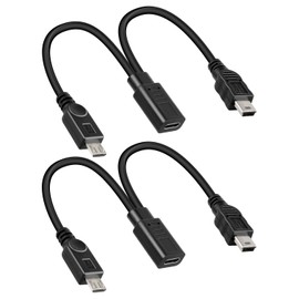 RIIEYOCA Short USB Type C Female to Micro Male& Mini Male Cable, Only Support Charging,1 to 2 USB C Splitter Cable(1FT/2Pack Charging Only)