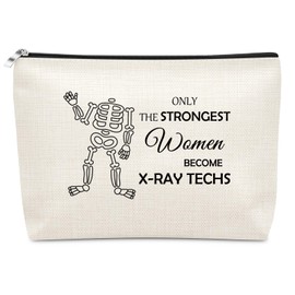 Sazuwu X-Ray Tech Gift for Women Female Radiology Tech Makeup Bag Christmas Graduation Birthday Gift for Friends Coworker X-Ray Radiology Doctors Cosmetic Pouch Radiographer Organizer