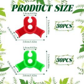 Pack of 60 Plant Benders Lst Clips Red and Green 90 Degree Low Stress Training Clips Plant Clips Bending Plants Training Clips for Bending Plant Rhizomes Change Growth Direction