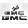 Auto Front & Rear GMC Matte Black OVERLAY Emblem Badge
