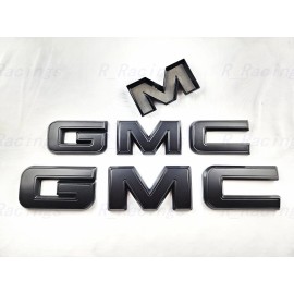 Auto Front & Rear GMC Matte Black OVERLAY Emblem Badge Fit GMC Acadia Terrain
