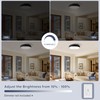 ZUYURT Modern Flush Mount Ceiling Light, Dimmable Black Light Fixture,