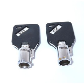 R05 Keys Compatible with Husky Milwaukee & Steel Glide R05 Tool Box Tool Chest Replacement Lock Keys, 2 Cut R05 Replacement Keys with Black Caps. Vertikee(TM)
