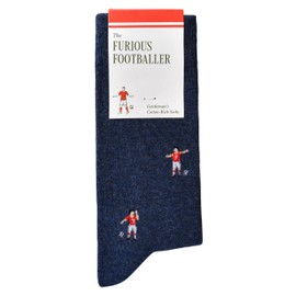 The Furious Footballer Socks - Funny Football Socks - Funny Football Gift for Men - 1 Pair, Size 7 to 12 - Fun Footballer Socks