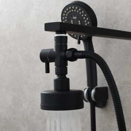 Tecmolog DSF007C 3-Way Diverter Valve G 1/2 Brass Diverter Valve for Hand Shower Valve Black