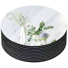 Coo-Drill 10" Round Mirrors for Centerpieces, Circle Mirror Centerpieces for Tables, Mirror Plates 2mm, Centerpieces & Wedding Decorations & Baby Shower Party & Christmas Decorations, 12pack