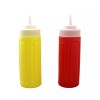 Dependable Industries 2 Piece Plastic Squeeze Mustard Ketchup Salad Dressing
