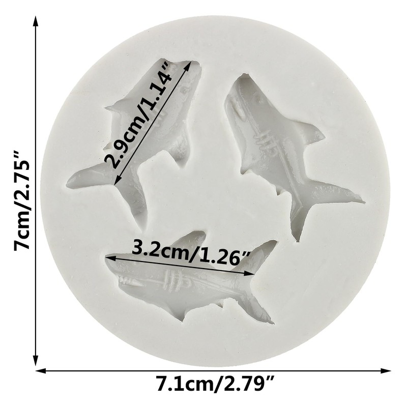 TAOXIBEI Sea Animal Polymer Clay Mold Shark Silicone Molds for