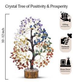 YATSKIA 7 Chakra Tree of Life - Crystal and Stones - Spiritual Decor - Chakra Crystal Tree for Positive Energy - Meditation Gift for Women