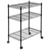 HANGKAI Heavy Duty 3-Shelf Shelving with Wheels, Adjustable Rack Unit,