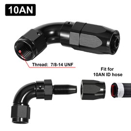 EVIL ENERGY 10AN 90 Degree One Piece Full Flow Hose End Fitting Swivel For CPE Braided Hose