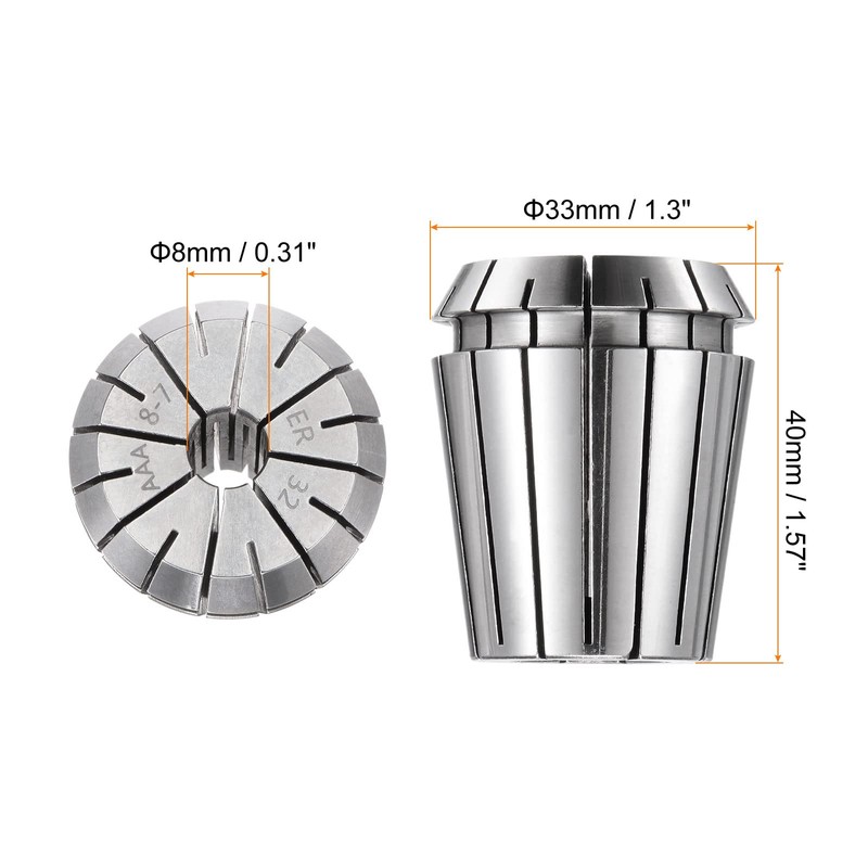 sourcing map ER32 Collet 8 mm Chuck 65Mn Steel for