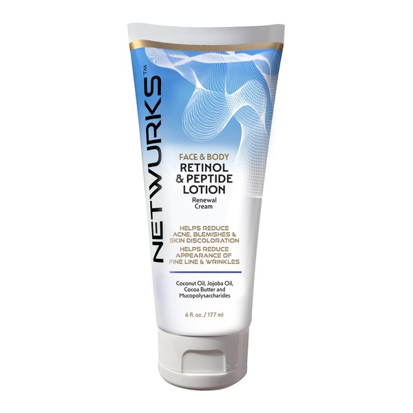 NetWurks Retinol & Peptide Lotion, Renewal Night Cream for Face
