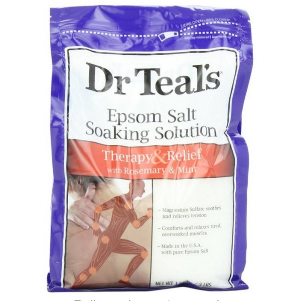 Dr Teal's Pure Epsom Salt Soaking Solution Rosemary and Mint 3 lbs(Pack of 2)
