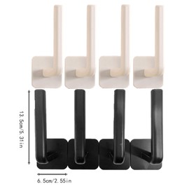 Bustlwor 8 x Cap Holder, Parcel Shelf for the Wall, Black Cap Holder and White Parcel Shelf Wardrobe, Suitable for All Types of Hats, Scarves, Bags, Towels, Headphones