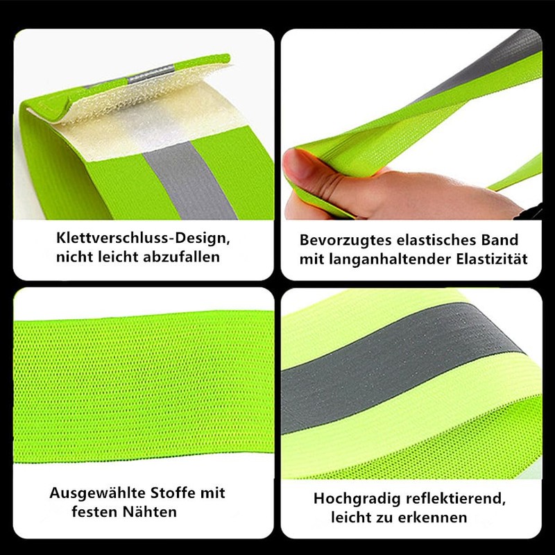 HSYTEK Reflective Bands Set - Elastic and Visible, 2-Piece with