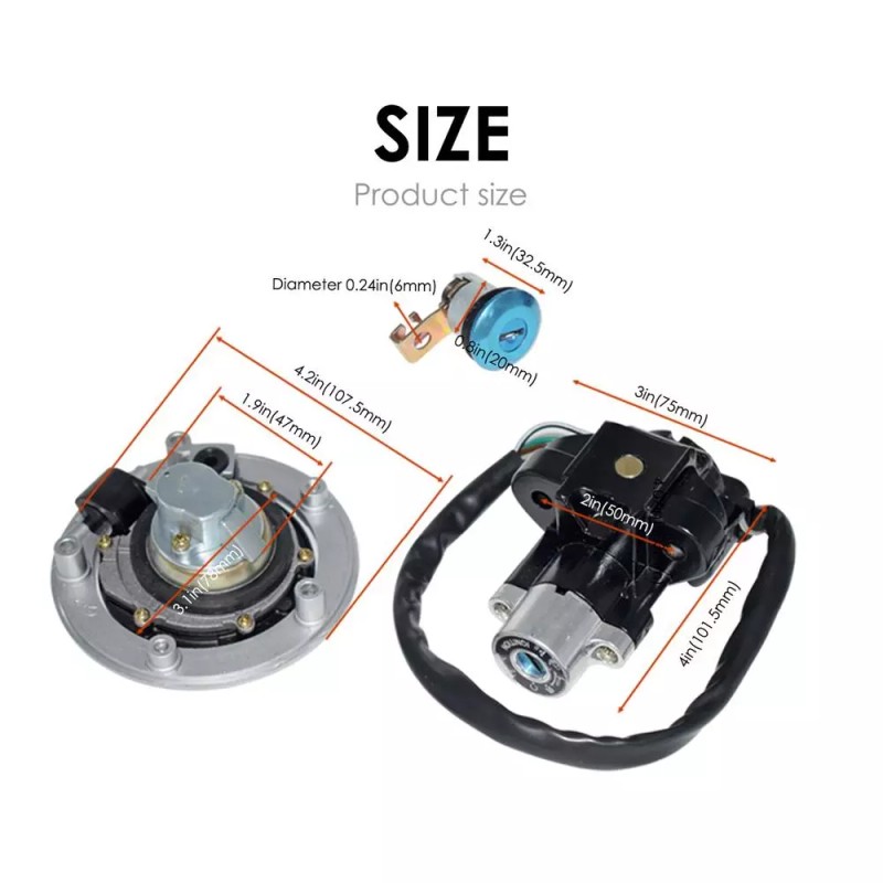 Feiteplus For SUZUKI GSXR750 600 2004-2005 Ignition Switch Fuel Gas