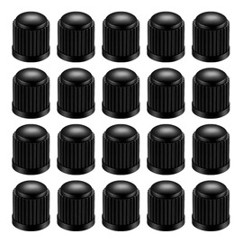 GAOLAOSY Car Tire Valve Stem Caps, Plastic Auto Wheel Stem Cover with O Rubber Seal, Vehicle Tire Valve Dust Cap, Universal Automotive Accessories for SUV, Truck, Motorcycle, Bicycle (Black)