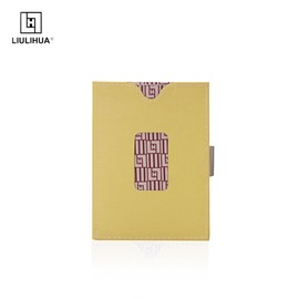 LIULIHUA MINIMALIST Mens Wallet Slim Credit Card Trifold Wallet - RFID Blocking & Cowhide Case, Black/White, Medium, Minimalist (Yellow)