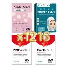 1216pz Parches Figuras Cuidado Facial Elimina Acné Espinilla Todo Tipo De Piel Día/noche