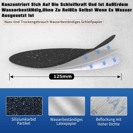 Pack of 81 Sandpaper 125 mm Velcro Wet Dry Professional Sanding Discs Round Silicon Carbide Sanding Sheets (with Grit 240/400/600/800/1000/1500/2000/3000 x10) for Random Orbital Sanders ALPXUXP