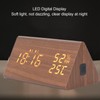 LED Digital Alarm Clock Multipurpose Wooden Clock with Voice Control