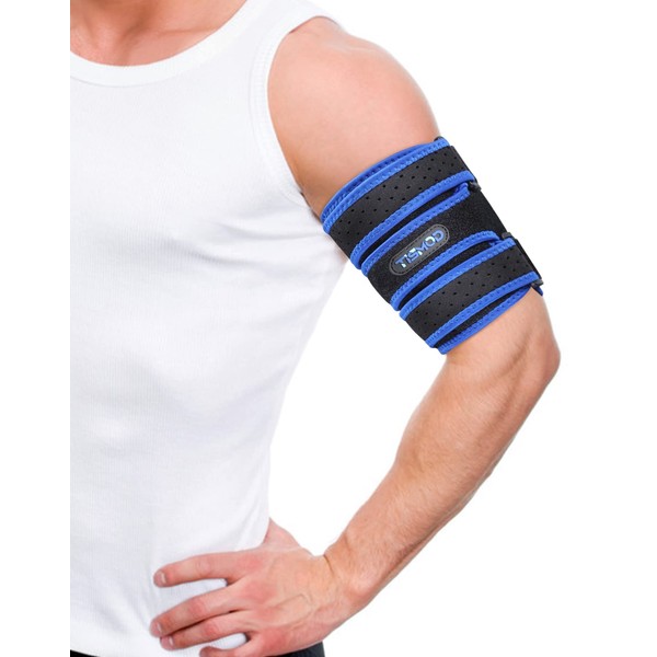 Arm Brace,Upper Arm Support Compression Bicep Tendonitis Brace Pain Relief For Bicep＆Tricep and Muscle Strains Relax Muscles After Exercise Fit Men＆Women（Medium）