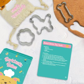 Gift Republic Barktastic Bakes - Dog Treat Baking Kit - Dog Bone Cookie Cutter Set & Recipe Kit