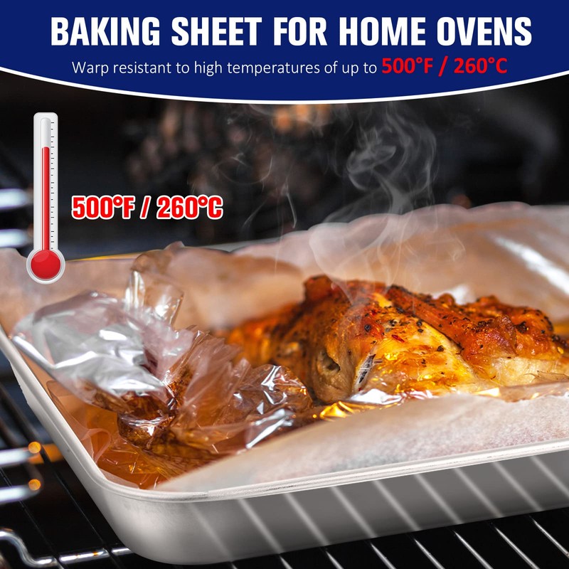 Mimorou 12 Pcs Baking Sheet Stainless Steel Cookie Sheet Small