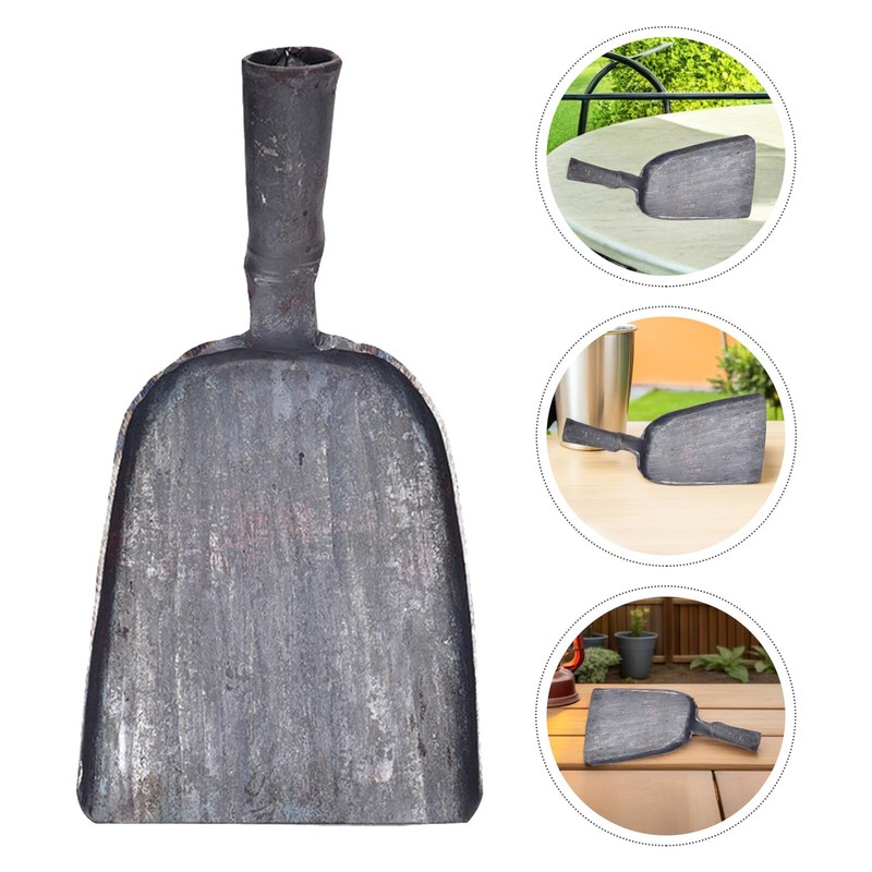 Kichvoe Forged Iron Fireplace Shovel Heavy Duty Ash Coal Shovel