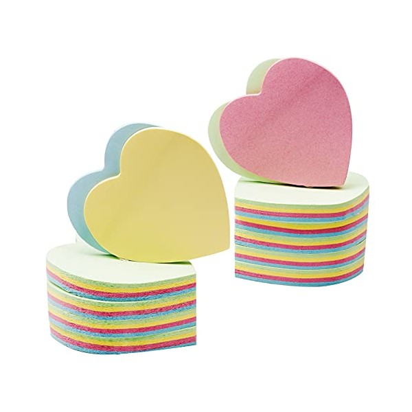 Lystaii 1000 Sheets Heart Shape Sticky Notes 2.9 in x