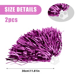 Cheerleader Pompoms, Pack of 2 Pompoms Cheerleading with Handle, Sports Teams Pompoms, Dance Poms, Cheers Ball, Used for Sports Events, Dance, Party, Ball Games, Carnival Parties, (B)