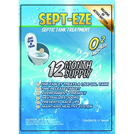 Sept-Eze Septic Professional Strength Septic Tank Treatment 6-12-24 Month Treatments (12)