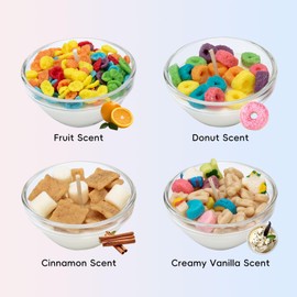 CabyGift 4 Pack Mini Cereal Bowl Candle Cute & Funny Cereal Candles Set for Women Scented Soy Aromatherapy Candles Gifts for Birthday, Christmas,Wedding Party Favors