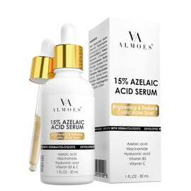 ALMOES Hydrating Serum,Hyaluronic Acid Serum for Face,Azelaic Acid 15% Serum with Tightens Pores,Moisturise Skin,Improve Skin Tone,Niacinamide Serum,Increase Skin Elasticity,Skin Care Serum,1 Fl Oz