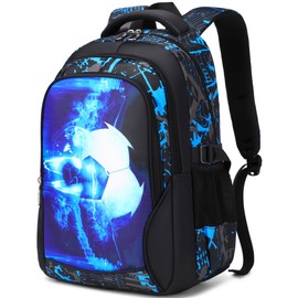 SOMBLG Boys School Bag Backpack Teenager School Backpack Teenagers School Daypacks Kids Large School Bag Waterproof Large School Bag, 03-blue, L