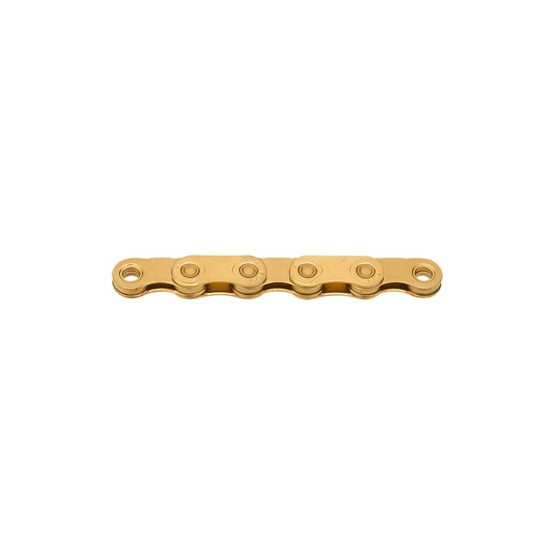 KMC Bicycle Chain, Flat Top, TiN Gold, 126 Links, Waxed,