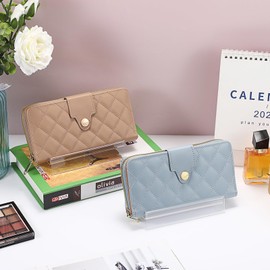 Hipiwe Purse Display Stand Acrylic Wallet Display Stand Holder for Purse Clear Handbag Display Racks for Boutique Store Tabletop Purse Organizer Riser for Bag Phone Cards, 8 Packs