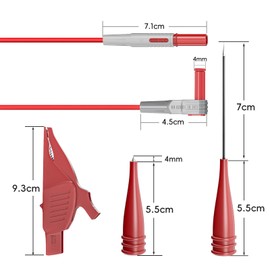 Goupchn - Kit de cables de prueba de multímetro, 8 piezas, juego de cables de prueba con clips de cocodrilo, sondas de prueba para ubicación de fallas, reparación de electrónica