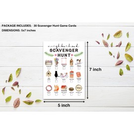 Scavenger Hunt Game, Neighborhood Scavenger Hunt for Kids, Garden/Yard/ Park Treasure Hunt Clues Cards, Nature Party Games, Ourdoor Birthday Party Games Supplies Activities for Kids Teens Family(04)