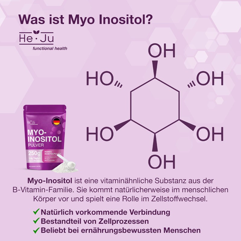 Myo-Inositol Powder 250 g, 100% Pure Inositol, High Dose 4000
