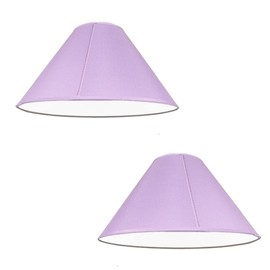 Pack of 2 - Empire Cotton Coolie Lamp Shades for Table Lamps and Pendant Ceiling Lights - 30cm Dia (Lilac)
