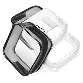 Bolsas Organizadoras Transparentes Con Cremallera Set De 4 Cosmetiqueras Cuadradas Para Maquillaje De Viaje Bolsas De Almacenamiento Para Artículos De