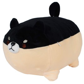 FeiWen Cute Fat Shiba Inu Plush Toy Shiba Inu Dog Plush Pillow Stuffed Animal optimal Christmas Birthday Gift (40cm) (Black 40cm)