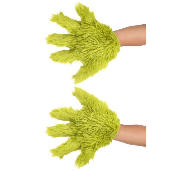 Dr. Seuss The Grinch Deluxe Costume Fur Hands for Kids Standard