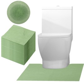 Peryiter 25 Pack Disposable Toilet Mats Absorbent Toilet Floor Protector from Urine, 24" x 22" U Shaped Non Slip Around Commode Potty Training Floor Mat Protector for Urine Adult(Green)