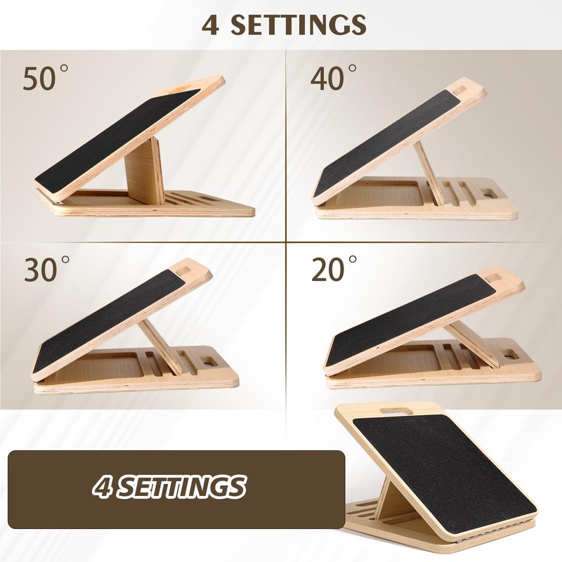 Slant Board for Calf Stretching, 4 Position Adjustable Incline Board