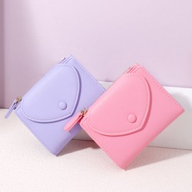 Small Wallets for Girls Kids Cute Slim Bifold Wallet Little Cash Pocket Card Holder Zipper Coin Purse for Women (Green)